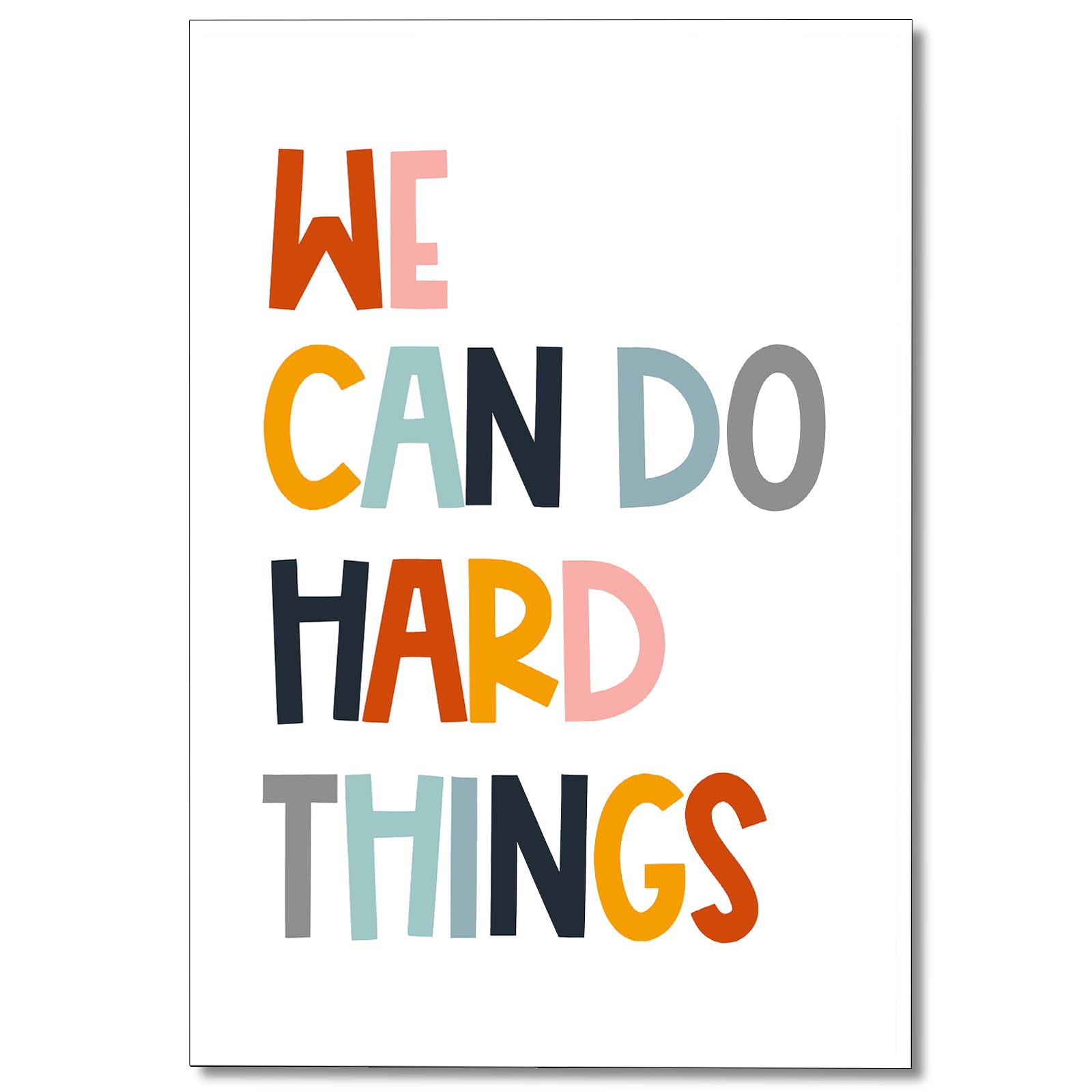 Xmjjqq Hardthg-Unframed We Can Do Hard Things Canvas Wall Art, Daily Positive Affirmations For Kids Prints Poster, Motivational Encouraging Quotes Wall Decor For School Classroom Elementary 12X16in Unframed