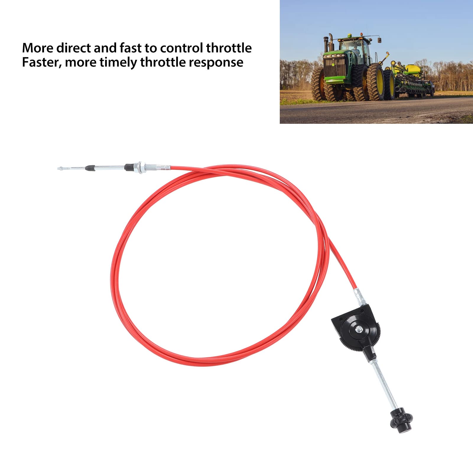 CHICIRIS Câble de Commande de Moteur D'Excavatrice, Câble D'accélérateur Manuel en Acier Inoxydable PU de 5 Mètres, pour Excavatrice, avec Fil de Transmission de Réponse D'accélérateur