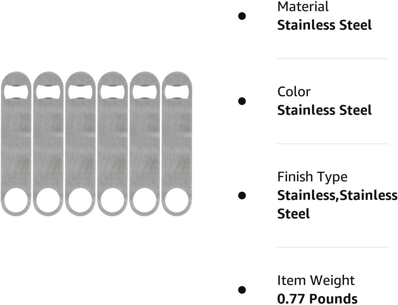 Kiseer Heavy Duty Stainless Steel Flat Bottle Opener, 6 Pack Beer Bottle Opener for Kitchen, Bar or Restaurant: Home & Kitchen