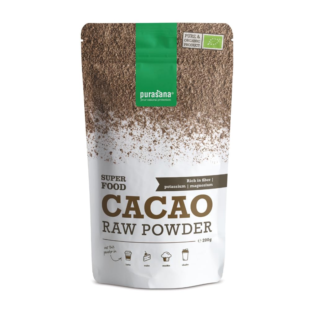 Purasana® Cacao en poudre Bio 200g, cacao cru amer sans sucre, vegan & certifié bio Amazon