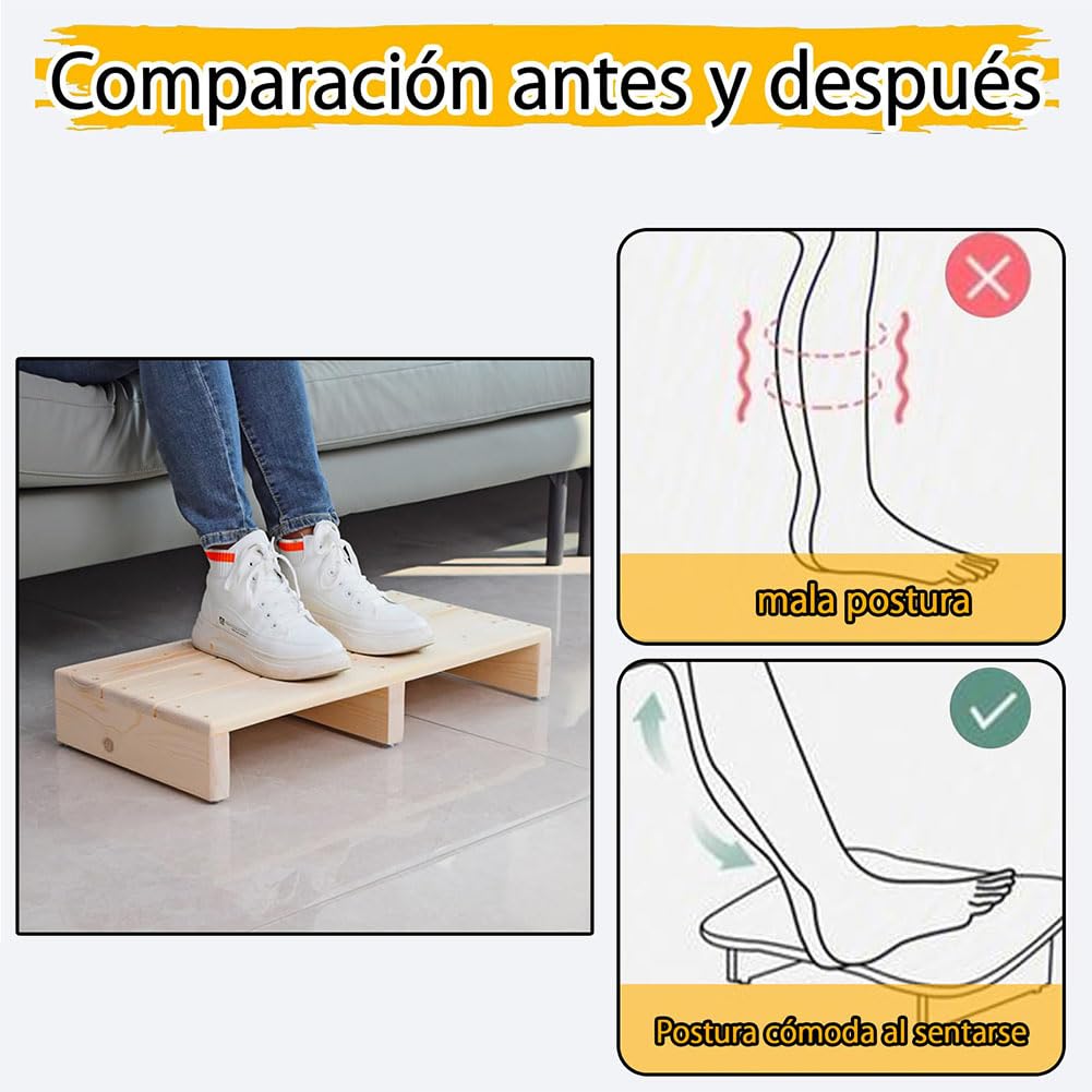 Taburete de madera para adultos, taburete de paso para puerta al aire libre, diseño duradero y resistente, ideal para acceder a zonas de difícil acceso