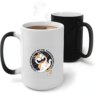 Funny Cat Quote Gift for Pet Lovers Cats Do Not Laugh With You They Laugh At You 11oz 15oz Color Changing Mug