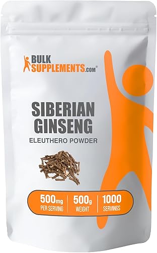 BULKSUPPLEMENTS.COM Eleuthero Polvo de raíz (ginseng siberiano), Eleutherococcus senticosus - para apoyo energético - Sin gluten y sin rellenos -