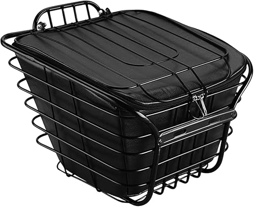 B Baosity Cesta plegable para marco de bicicleta, Cesta de almacenamiento de soporte de ciclismo, Triciclo para niñas, Perro multiusos, cesta