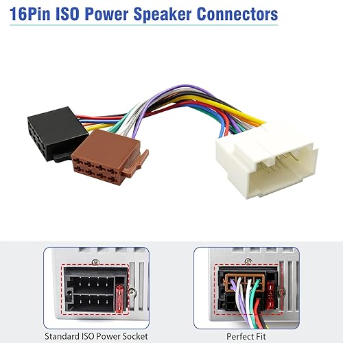 Miniatura 5 de Jayubien Arnés de cableado estéreo de 17 pines para adaptador de radio Honda, adaptador de arnés de cable de radio de automóvil compatible con