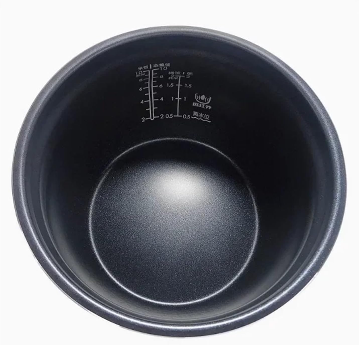 Interior view of the XFHDHR replacement inner pot with clear measurement markings.