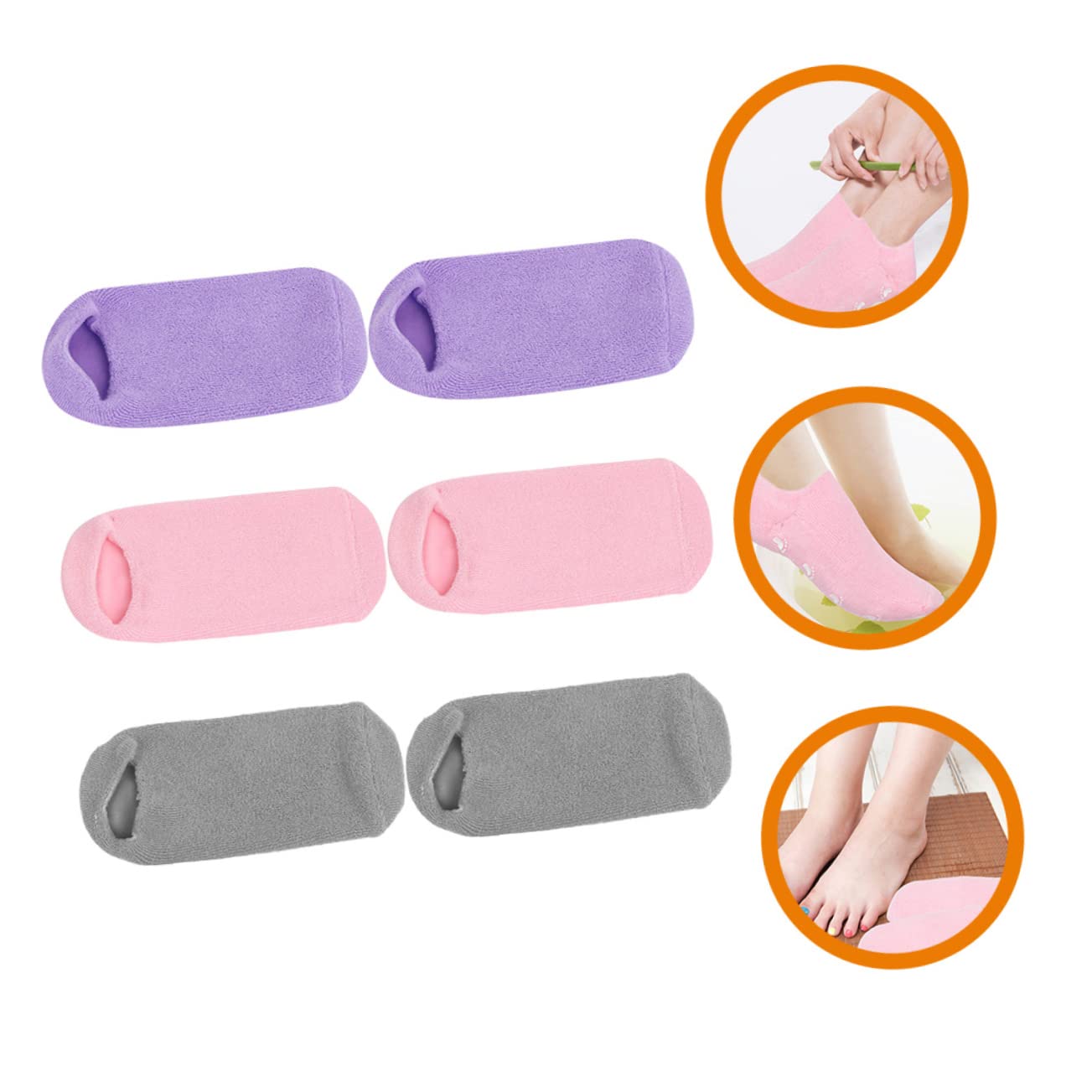 BESTYASH 3 Paia Socks Nutrienti per Spa Morbide e Antiscivolo per Trattamenti Idratanti Dei Talloni Screpolati