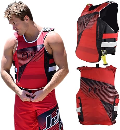 Jettribe Chaleco salvavidas de la Guardia Costera de EE.UU. Hyper Series Tipo 3 PFD Chaleco de moto acuática de entrada lateral