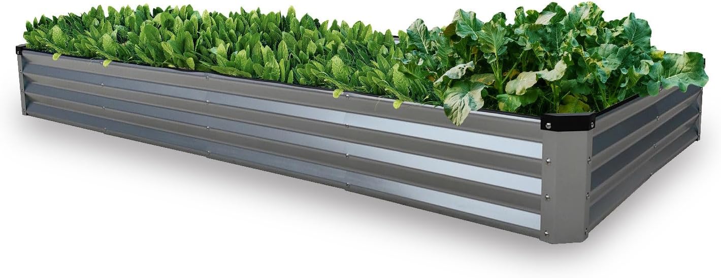 GARDMAX 8x4x1FT Galvanized Raised Garden Bed Kit