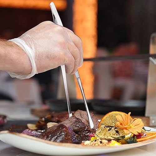 Miniatura 4 de Pinzas profesionales de cocina y cocina de 12 pulgadas, pinzas largas de acero inoxidable, barbacoa, enchapado, multiuso