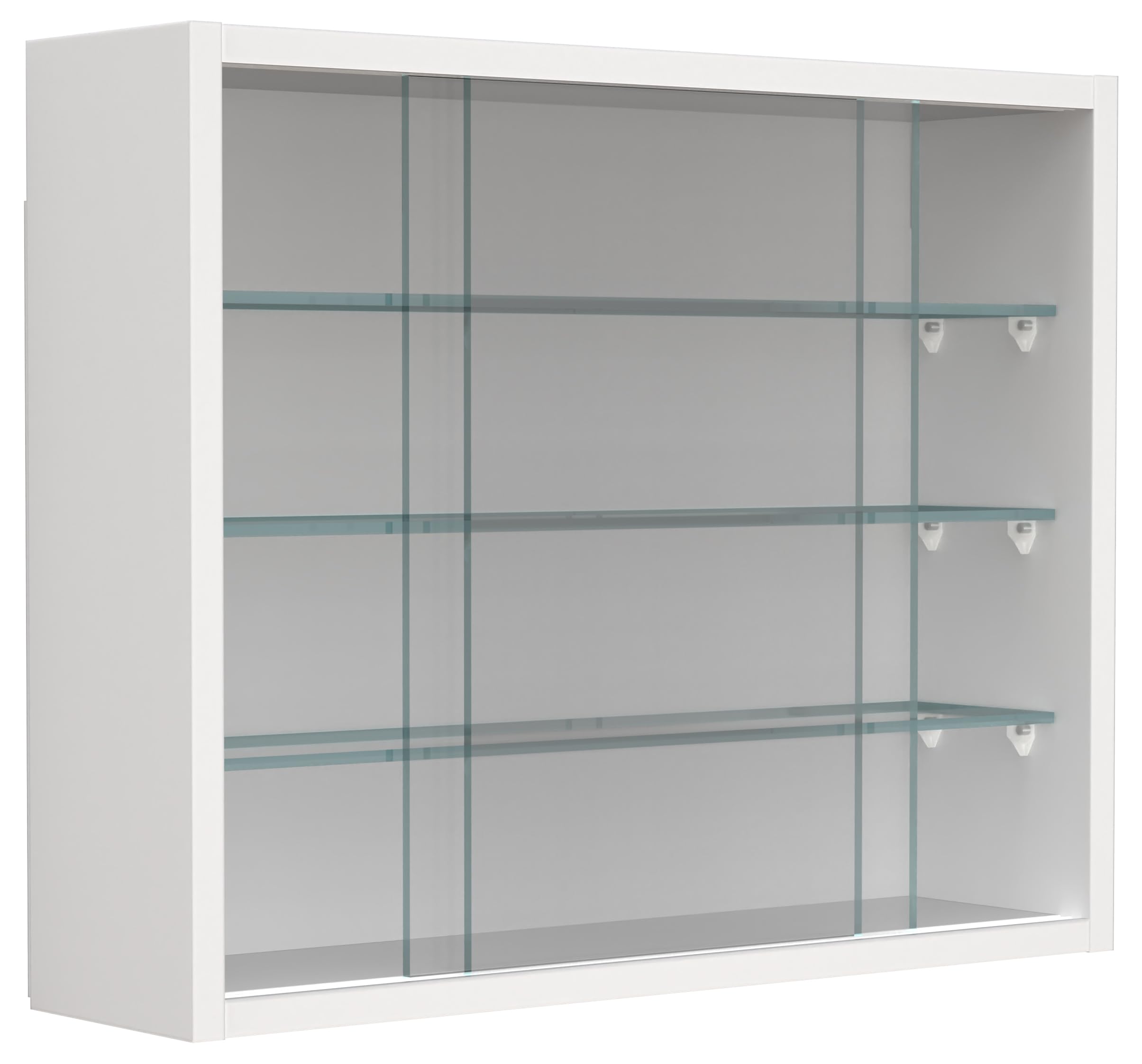 VCM Glasvitrine hängend | Vitrine Glas | Maße: H. 40 x B. 50 x T. 12 cm | Hängevitrine Glas | Modern und platzsparend | Glas Vitrinenschrank - Drivalo S