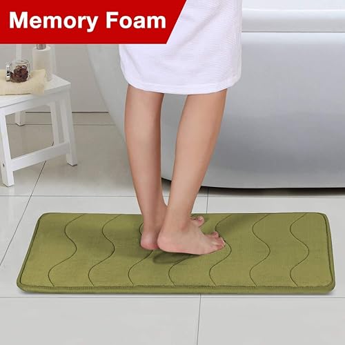 Vista 108 de Flamingo P Tapete de baño de espuma viscoelástica, extra largo, antideslizante, absorbente de agua, grueso, suave, lavable, 47 x 17 pulgadas