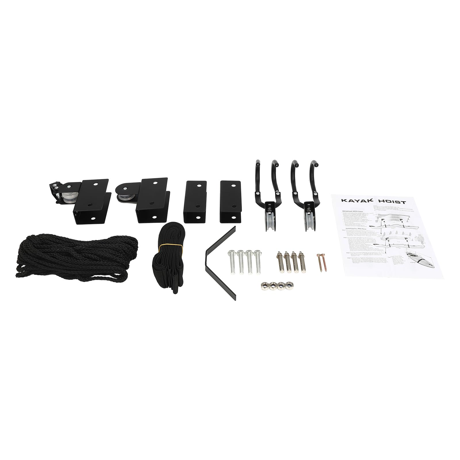 Kayak Sospensione Bicicletta Sollevamento Canoa Soffitto Puleggia con Ruote e Supporti, Portata massima 57 kg per stoccaggio di kayak, biciclette e canoe