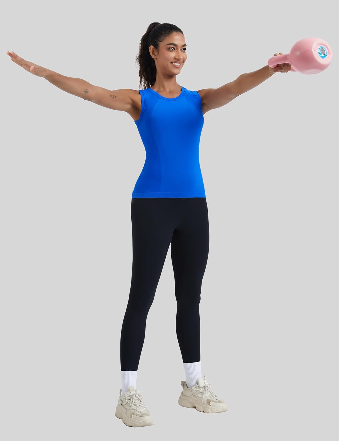 MathCat Women's Seamless Workout Tank Tops with Built in Bra, Sleeveless Padded Athletic Yoga Shirts for Daily Wear