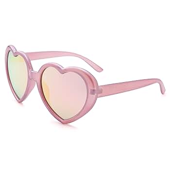 Amazon | COASION レッドハートサングラス 女性用 偏光ハート型