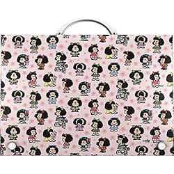 Maletin Escolar Antiguo Grafoplás | Maletin Escolar con Asa y Cierre de Broche | Polipropileno | Tamaño Folio | 24,5x34,5x4cm | Colección Papelería Mafalda Única