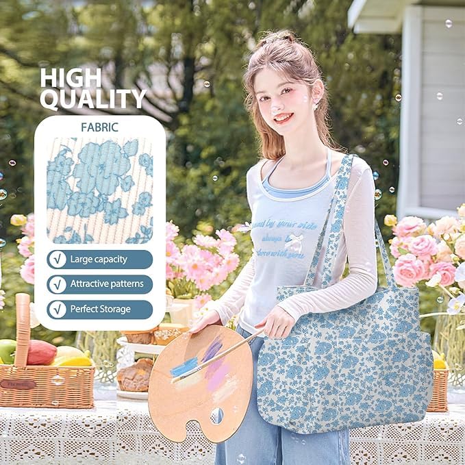 Bolso Tote de Pana para Mujer Grande con 6 Bolsillos miniatura 5