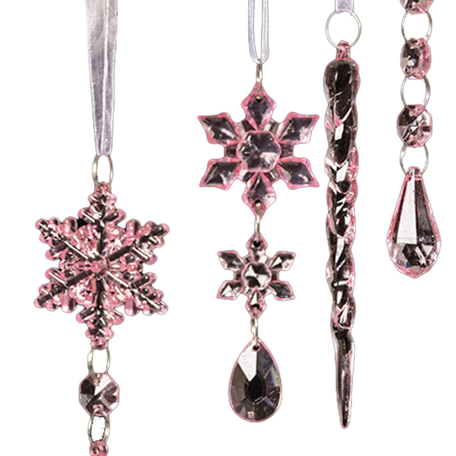 Tachiuwa Set of 5 Acrylic Snowflake Ornaments for Holiday Decor