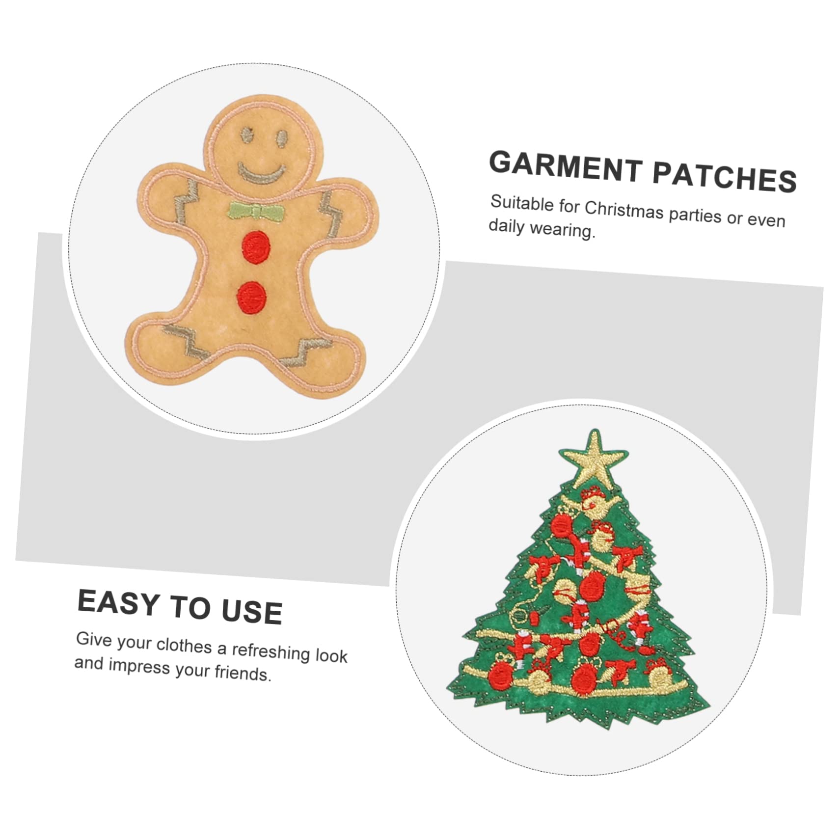Angoily 50 Pièces de Couture de Noël Décoratifs Appliques Vêtements DIY Ornements Textiles Durables pour Personnalisation et Réparation
