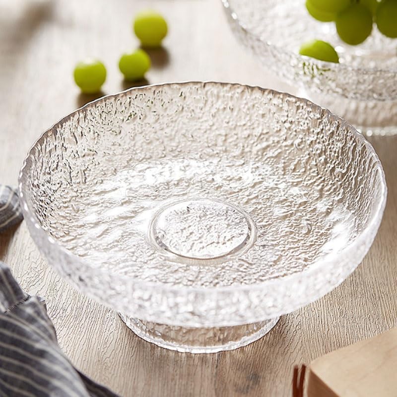 Hammered Glass Fruit Platter Snacks on The Coffee Table in The Living Room