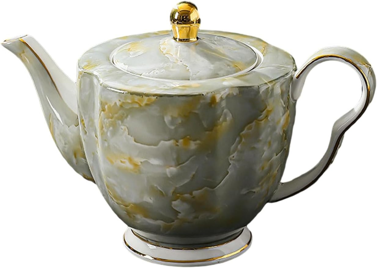 Hand brewing coffee pot, ceramic utensils flower tea pot - stone pattern blue coffee pot