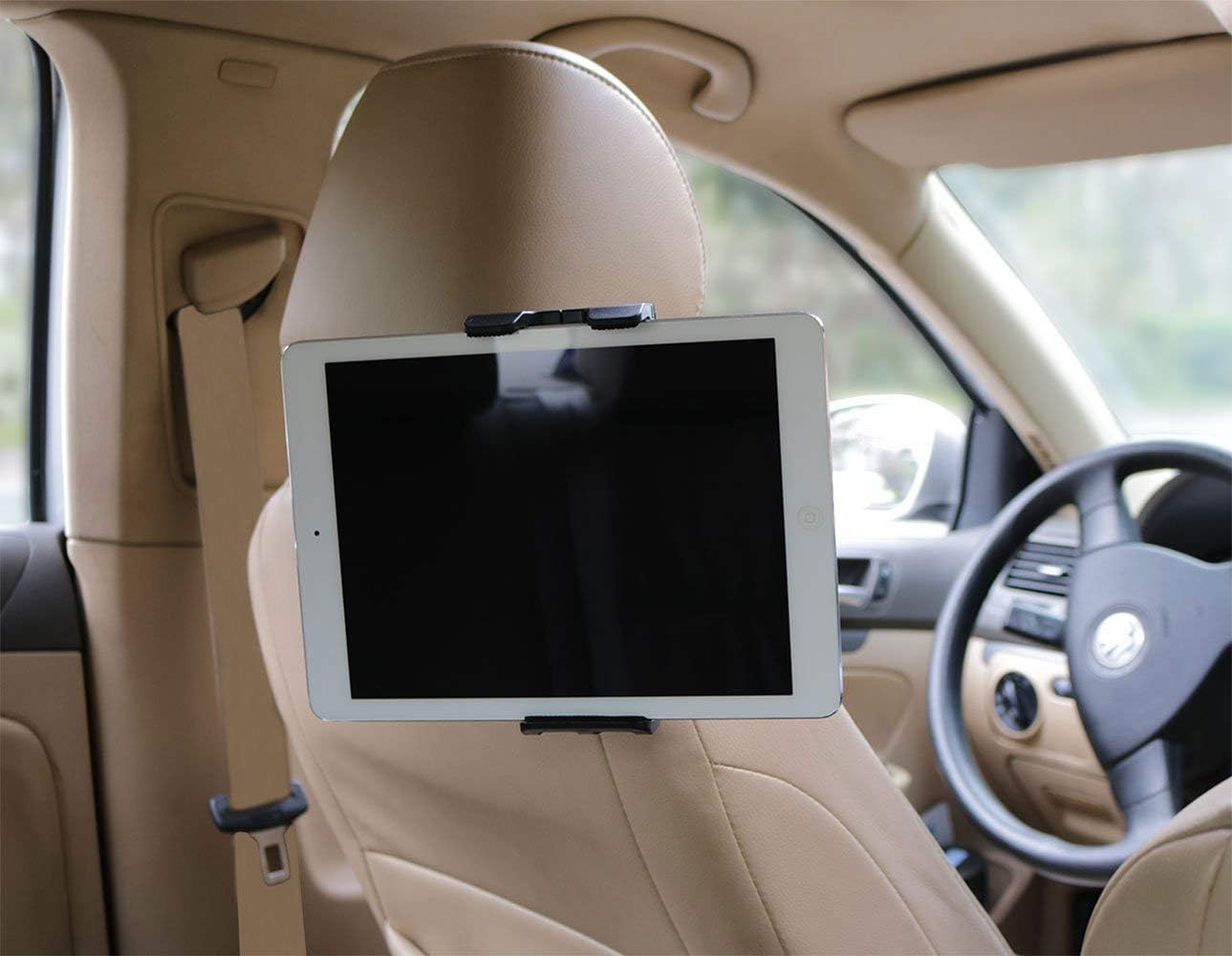 Car Headrest Mount, Adjustable iPad Stand Tablet Mount Holder Compatible with iPad Pro Air/Samsung Galaxy Tab 4/3/Nintendo Switch ,Fire HD 8 10 and all 4.7-11 inch Phone Devices