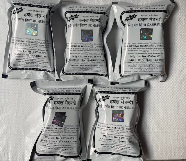 D K Henna Herbal Black Mehndi 50x4 G (Pack of 5)-image-15