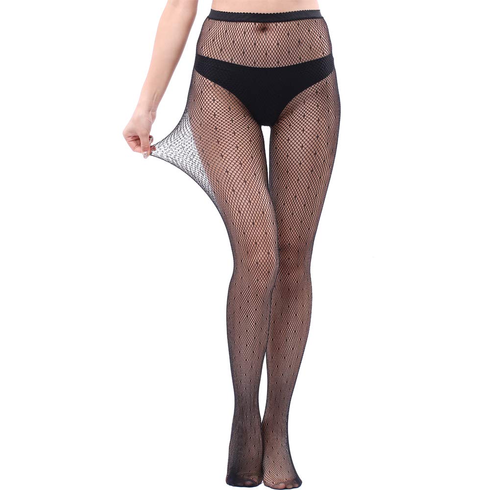 bunny bae Fishnet Tights Stockings Lace Dot Patterned Thigh High Stockings Pantyhose High Waist Tights for Women-picture-45