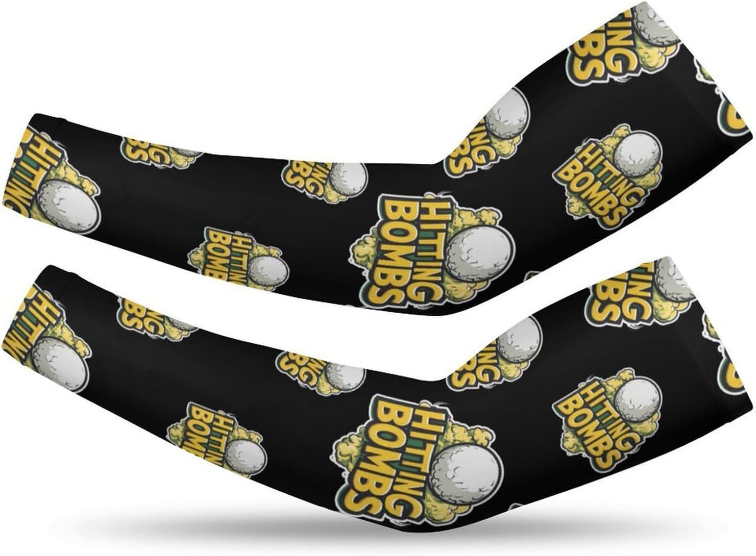 Hitting Bombs Golf Ball Arm Sleeves Cooling Sun Protection Sports Compression for Golf Basketball