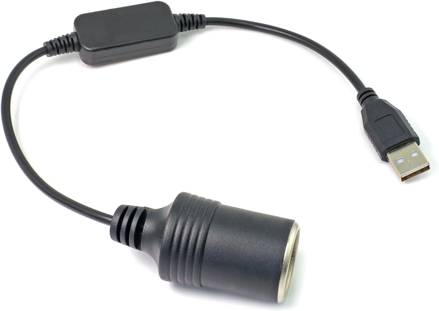 ARECORD USB to 12V DC Adapter - USB A Male to Car Cigarette Lighter Socket Female Power Converter (Max Output 12V 0.8A)