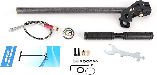 Miniatura 7 de Bomba PCP para pistola de aire, bomba de mano de alta presión de 3 etapas 6000PSI de acero de tungsteno con manómetro para neumáticos de alta