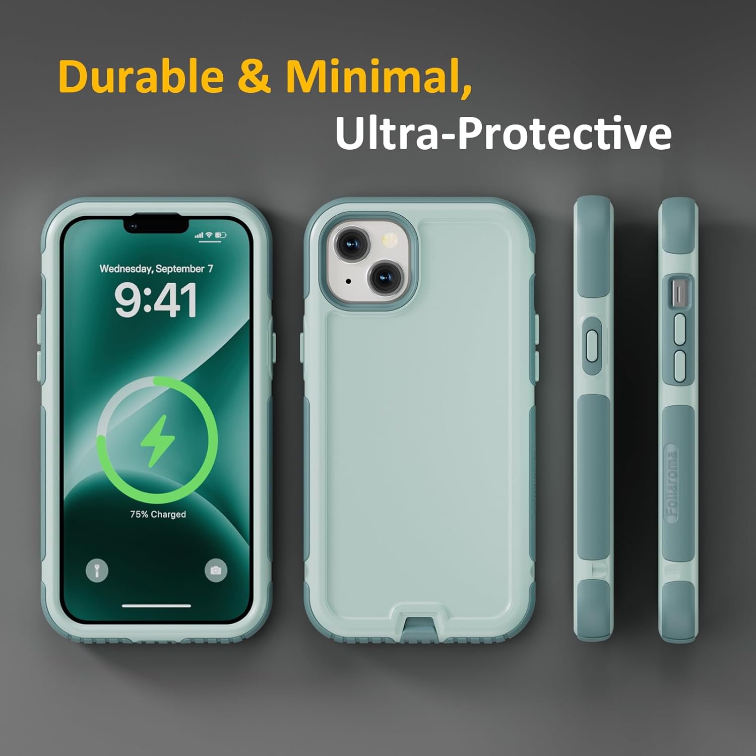 Follaroma for iPhone 14 Plus Case, Compatible with MagSafe, Heavy Duty Shockproof Protective Phone Case, Anti-Drop Protection, Dual Layer Magnetic Phone Cover for iPhone 14 Plus, 6.7", Green