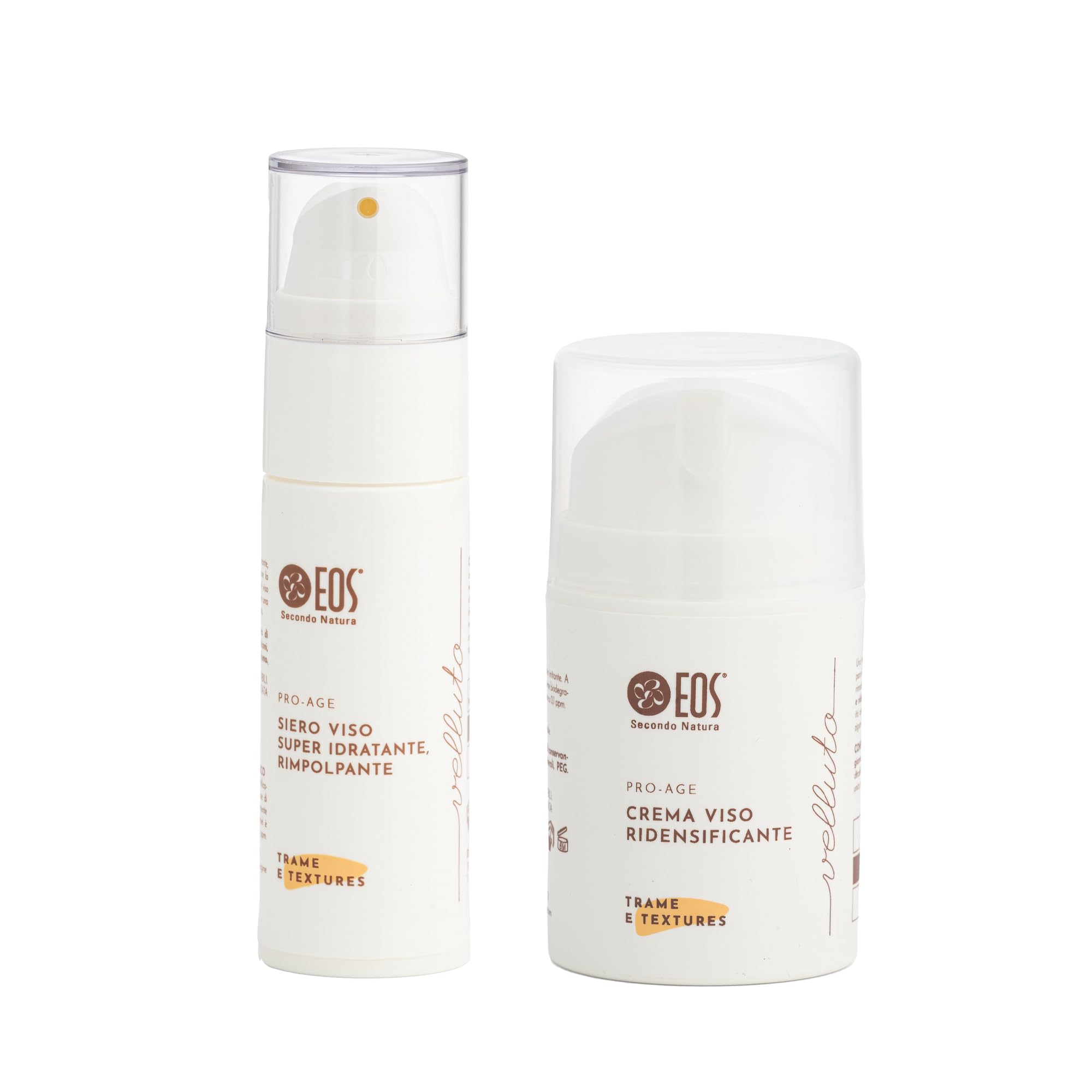 EOS NATURA Kit Viso Velluto – Siero Idratante 30 ml + Crema Ridensificante 50 ml – Trattamento Anti-Age Naturale per Viso, Occhi, Labbra e Décolleté – Pelle Rimpolpata e Ovale Ridefinito