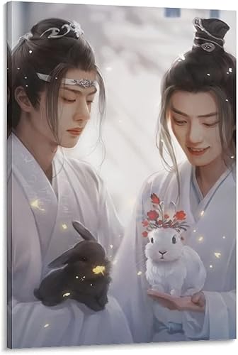 The Untamed Xiao Zhan Wang Yibo Póster (2) Lienzo decorativo para pared, decoración de habitación, decoración de dormitorio, regalos de 12 x 18