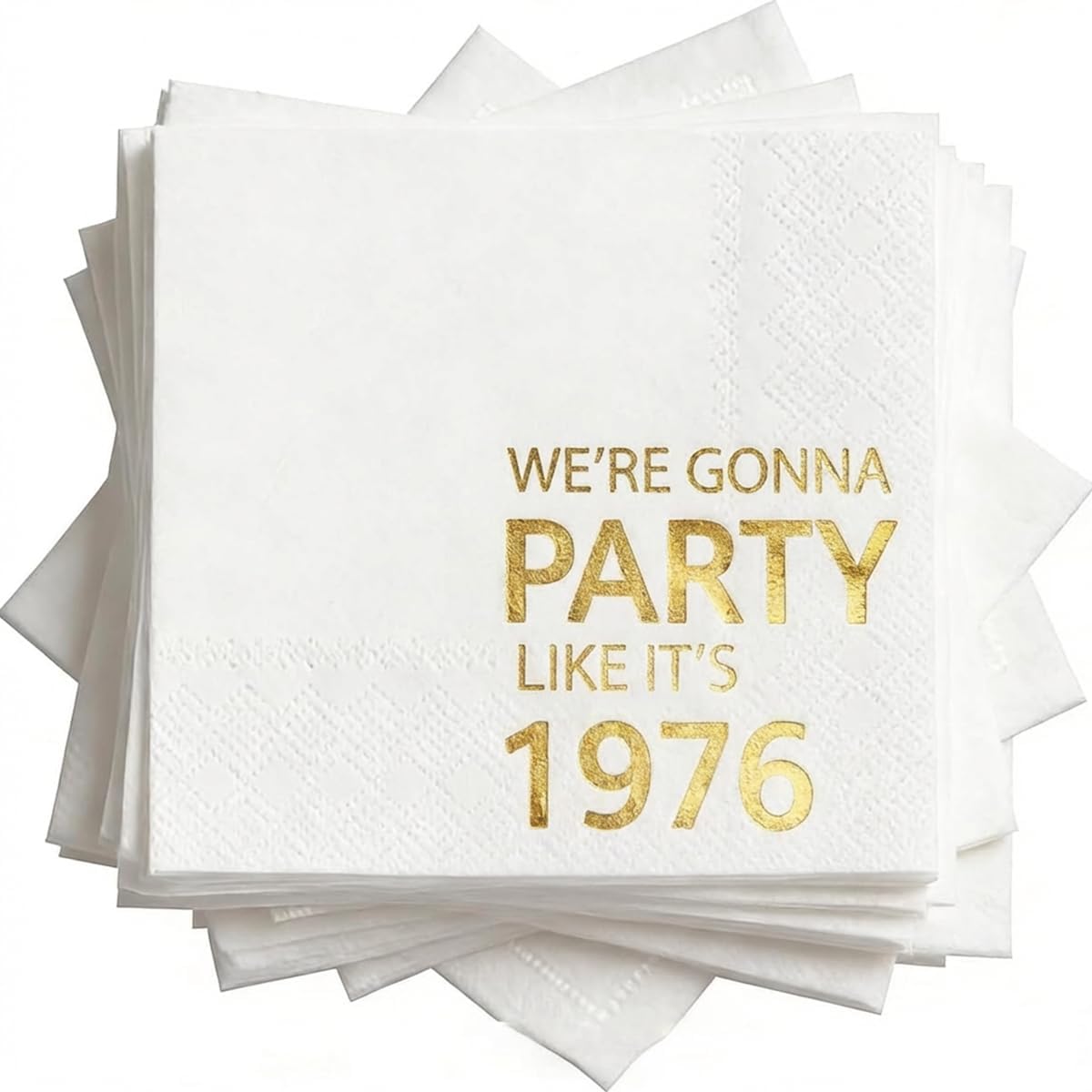 50th Happy Birthday Cocktail Napkins, We're Gonna Party Like It's 1976, 100