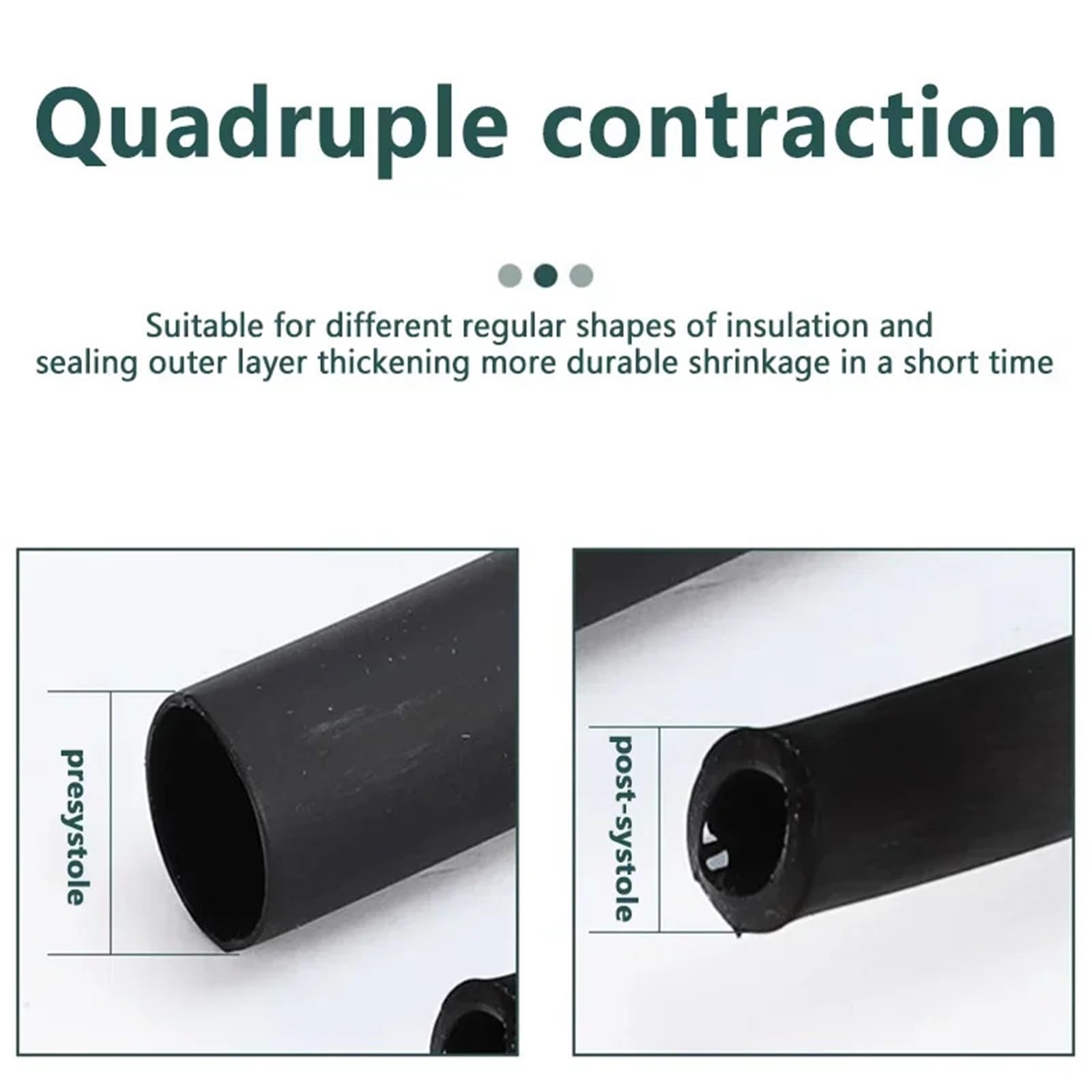 Tubo termorretráctil con pegamento, 10/50/100 m, 3:1, tubo termorretráctil, doble pared, revestido con adhesivo, 2,4-25,4 mm(Green,3.2mm,50m)