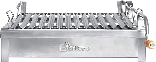 Grillcorp Medium Argentine Grill – Portable & Built-in 100% Stainless Steel BBQ with Lifting System & Drip Pan – Fits Medium Grillcorp Roasting Box – Outdoor Cooking & Camping Accessory
