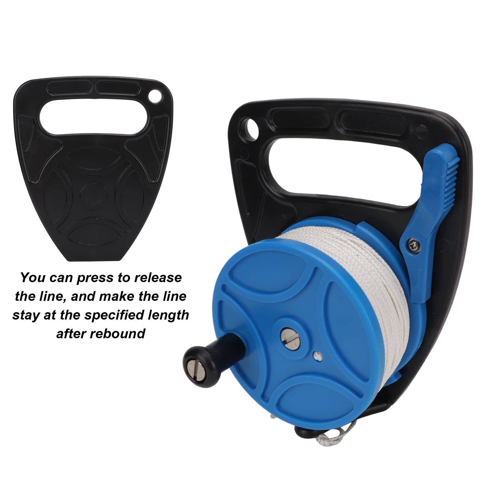 Diving Reels Anchor Rope Spool, Finger Reel, 83m Wire For Cave Exile Diving With Clip, For Cave Exile Diving (Black Wheel - View #3