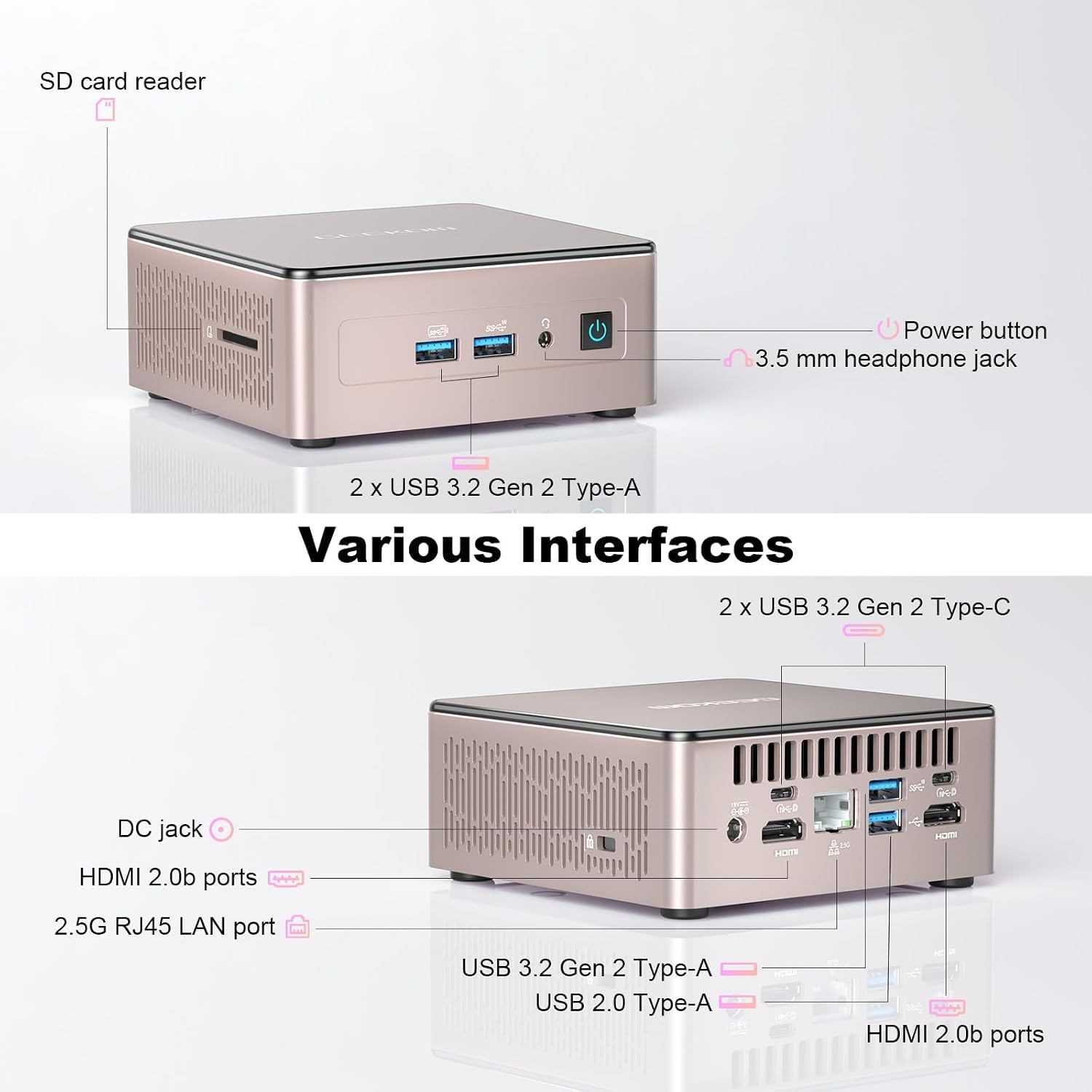 GEEKOM A5 2026 Mini PC, AMD Ryzen 7 5800H, 32 GB RAM 512 GB SSD