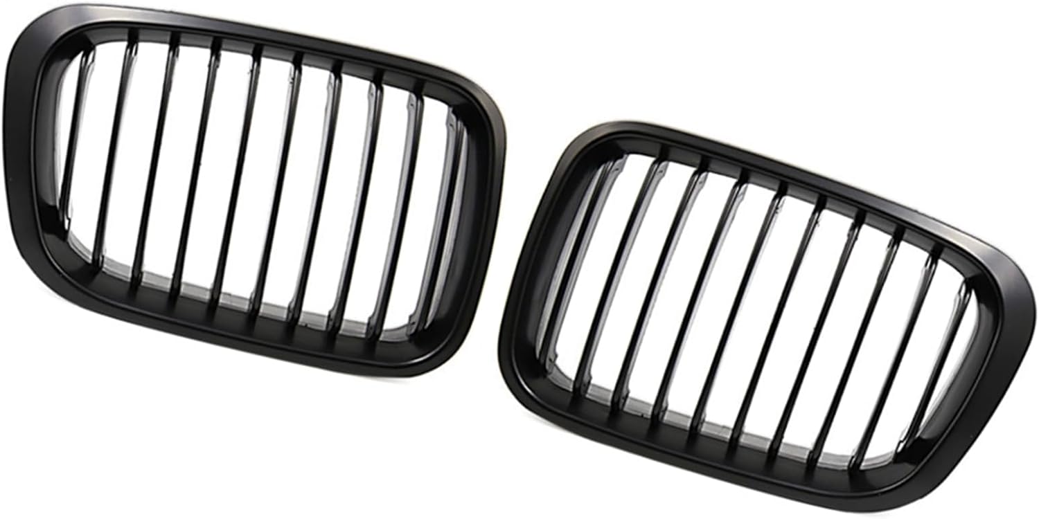Matte Black Front Upper Kidney Grille Grill for BMW 3 Series E46 320i 328i 330i 323i 325i 4 Door Sedan 1998-2001 2pcs Replace Parts Vehicle Components