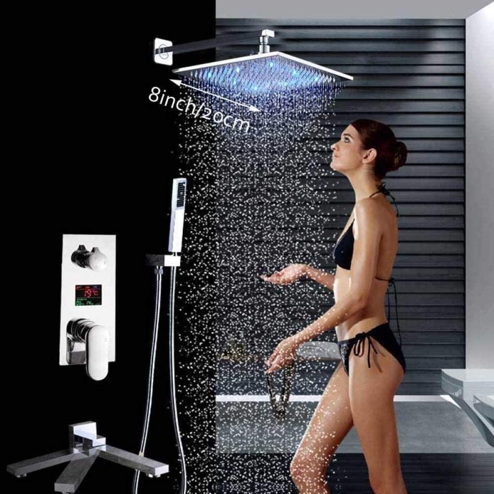 Système de douche chrome LED avec mitigeur et écran de température