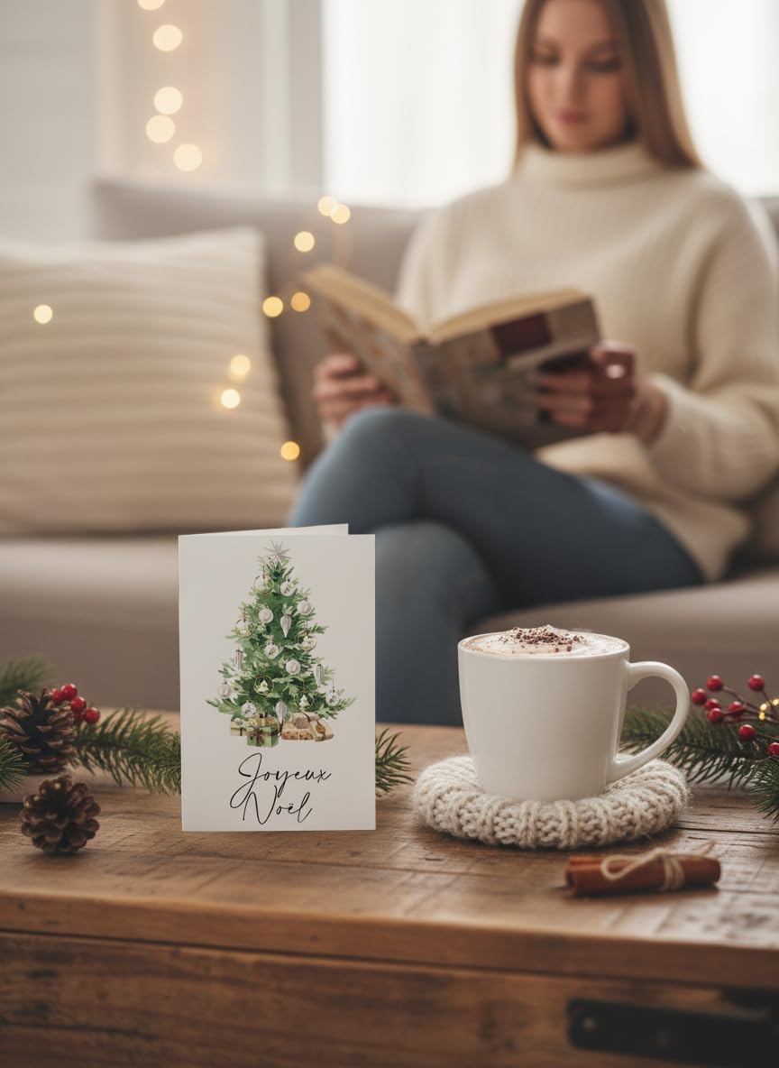 Set de 30 Cartes de Noël A6 avec Enveloppes Blanches – Cartes Festives