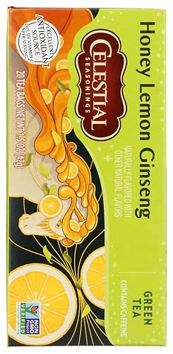 Miniatura 3 de Celestial Seasonings Bolsas de té verde con miel y limón y ginseng, 20 unidades, paquete de 2