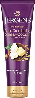 Jergens Shea & Cocoa Whipped Body Butter Lotion for Dry Skin - Tone Correcting with Vitamins B3 & E, 8.5 oz