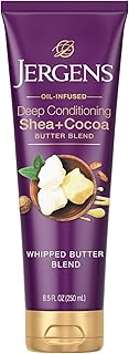 Jergens Shea and Cocoa Whipped Body Butter Lotion, Tone Enriching Hand And Body Lotion for Dry Skin, with Vitamins B3 & E, 8.5 Oz