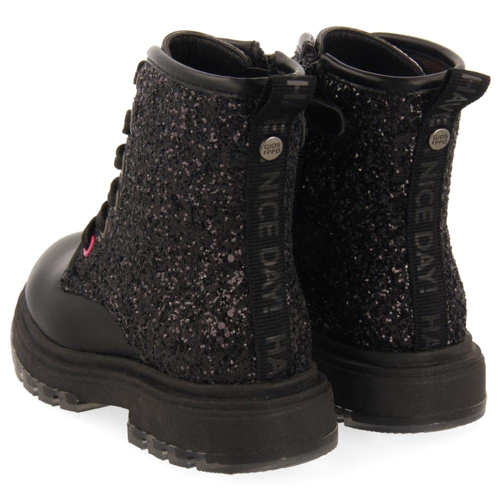Stivaletti Neri Stringati e Glitter da Bambina e Bambino nisland