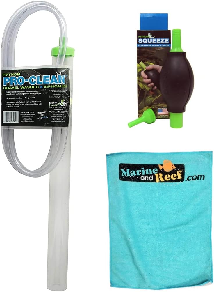 Inland Seas Python X-Large Pro-Clean, 2" X 24" Tube w/ 6 ft. Hose & Squeeze Bundle (3 Items)