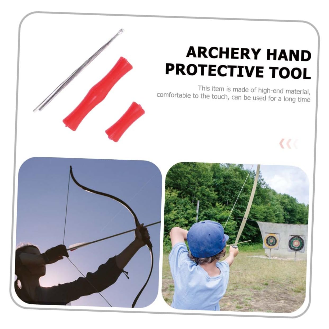 Toddmomy Finger Protective Supply 5 Sets Bowstring Finger Saver Red Shooting Strings for Compound Bow Accessories