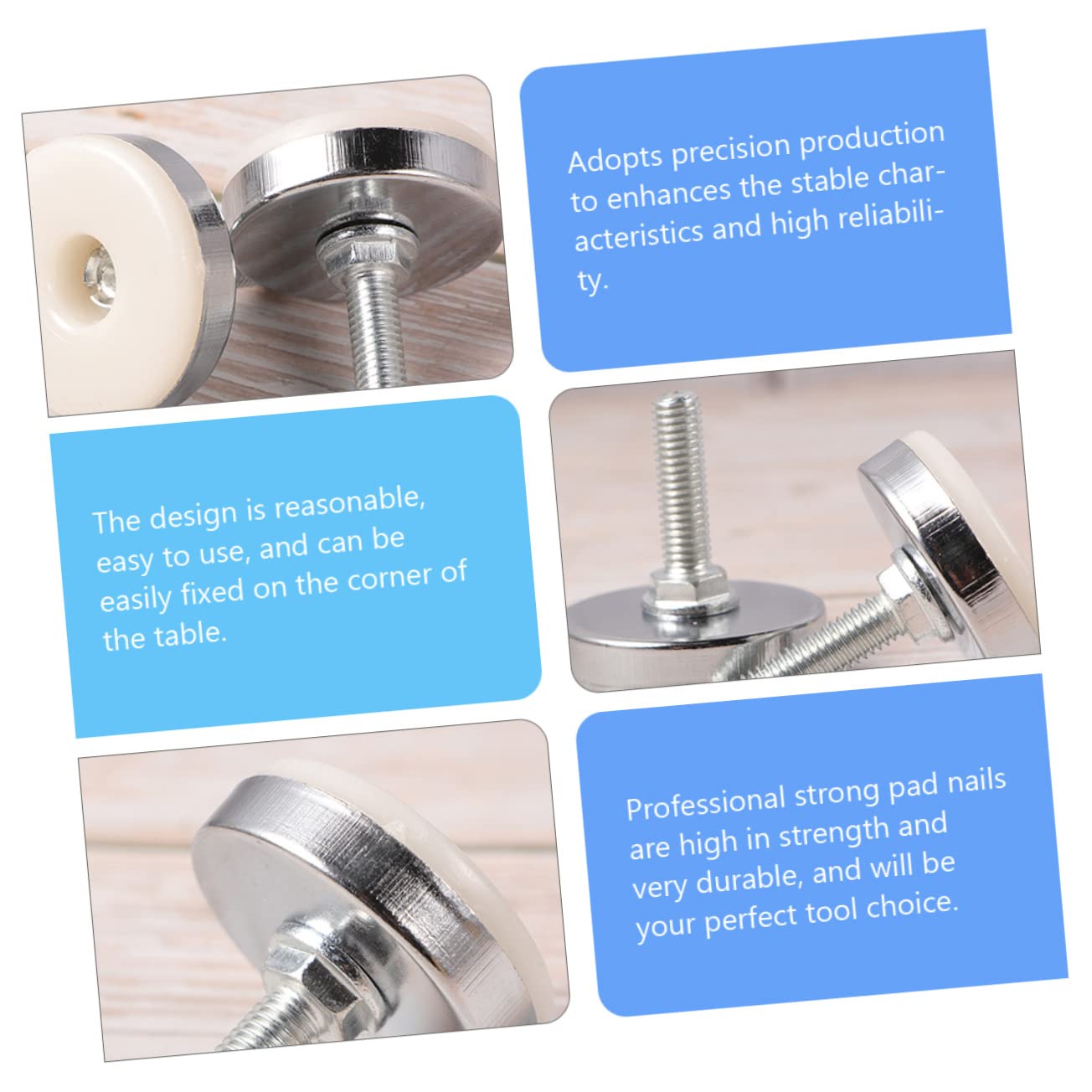 Housoutil Adjustable Legs Leveling Kit Furniture Leg Levelers in White for Tables Chairs Cabinets