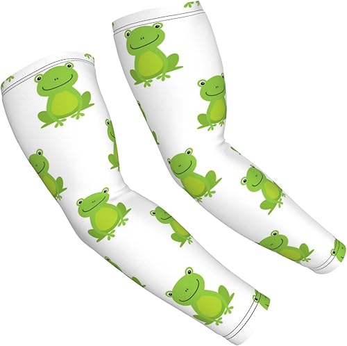 AYUNIX Mangas de brazo para hombres y mujeres, lindas ranas con protección solar UV, mangas de enfriamiento para brazos para protección al aire